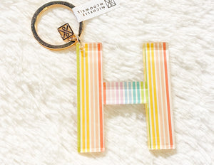 Patterned Initial Keychain