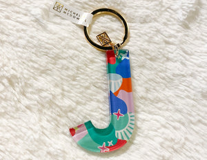 Patterned Initial Keychain