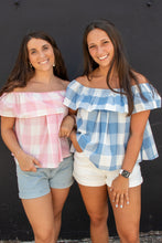 Load image into Gallery viewer, Women&#39;s Riley Gingham Ruffle Top