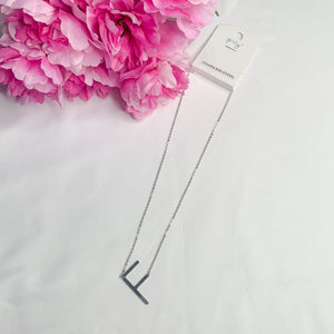Large Silver Initial Necklace