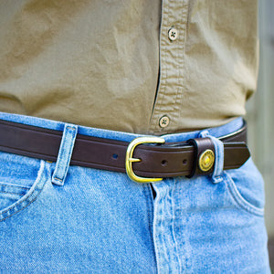 Over Under Men's Leather Belt Single Shot