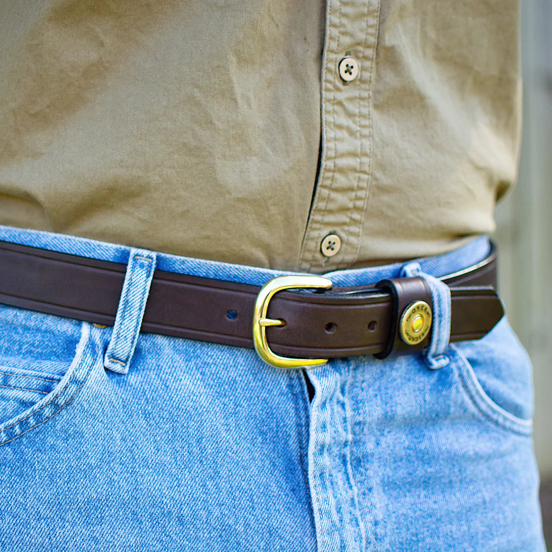 Over Under Men's Leather Belt Single Shot