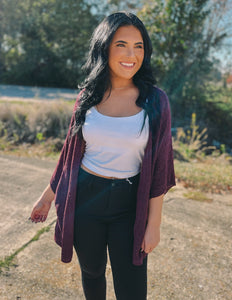 Fall Vibes Cardigan Plum