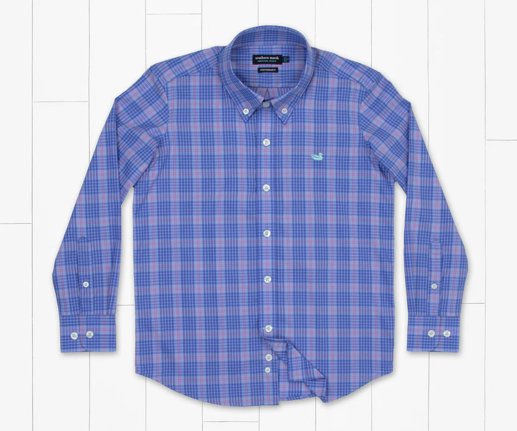 Southern Marsh Youth Calabash Performance Dress Shirt Lilac & Royal