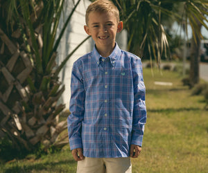 Southern Marsh Youth Calabash Performance Dress Shirt Lilac & Royal
