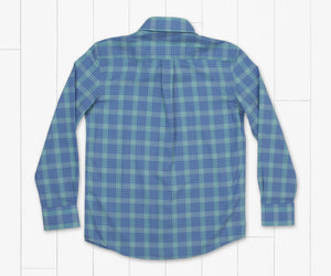 Southern Marsh Youth Calabash Performance Dress Shirt Mint & French Blue
