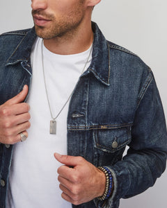 Kendra Scott Men's Dog Tag Necklace Oxidized Silver