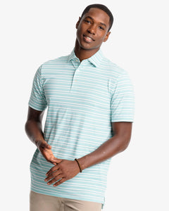 Southern Tide Men's SS Ryder Heather Bombay Striped Performance Polo